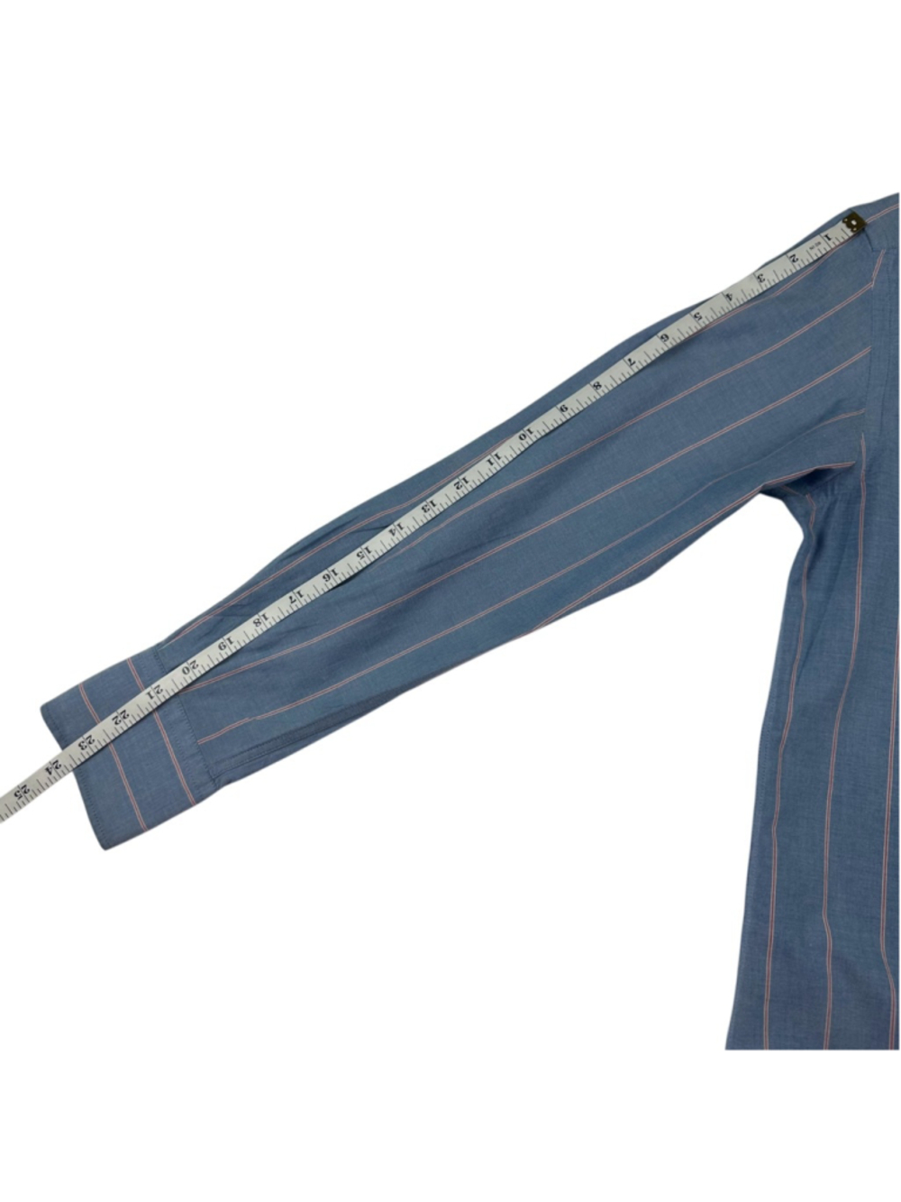 Beaufort & Blake Shirt Womens Medium Blue Red Stripe Long Sleeve Button Down - Picture 6 of 8